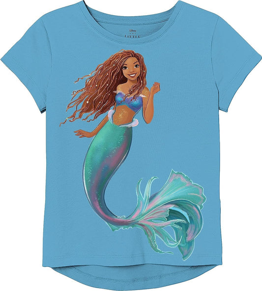 Disney Little Mermaid Movie (Live Action) Girls Hi-lo Shirttail T-Shirt-Ariel