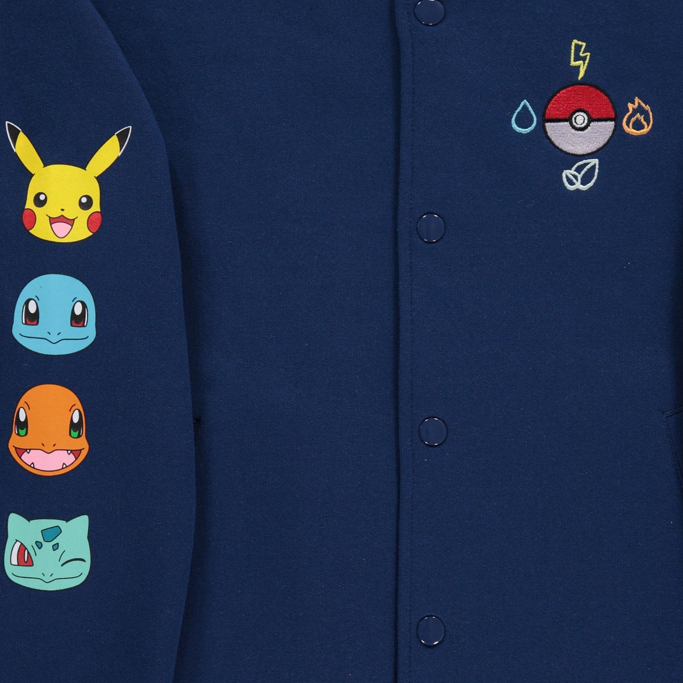 POKÉMON Boys Pokemon Fleece Bomber Jacket- Little and Big Boys Sizes XS-XL (4-16)