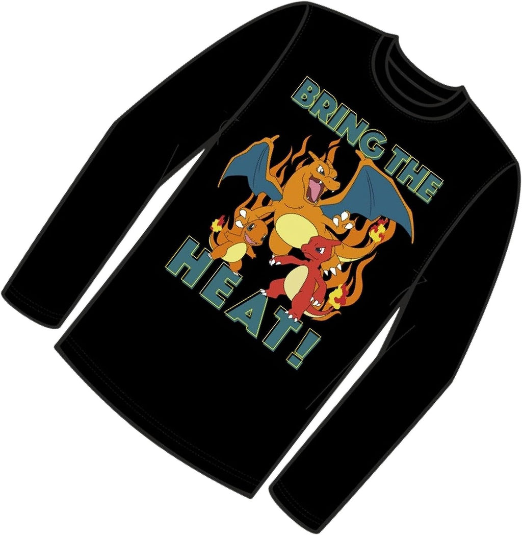 Pokemon Big Boys Charizard Long Sleeve T-Shirt Charizard Team Evolution