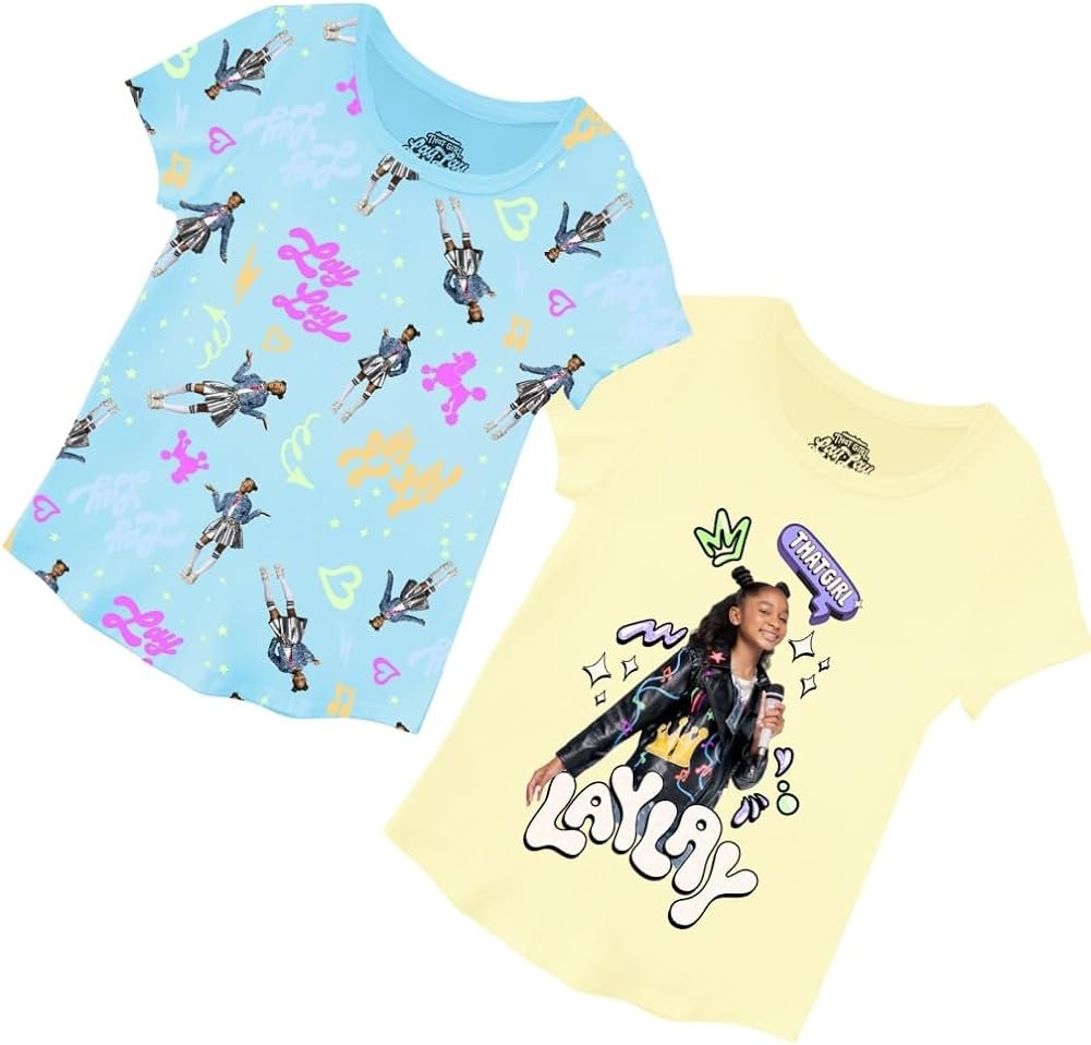 Girls' That Girl Lay Lay T-Shirt - Lay Lay Short Sleeve 2 Pack Bundle T-Shirt Sizes 4-16