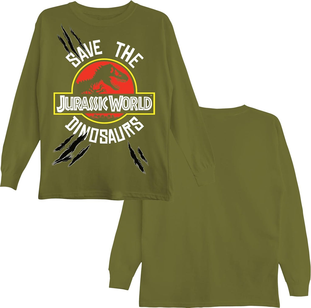 Jurassic Park Boys Jurassic World Long Sleeve Crewneck T-Shirt for Little and Big Boys Sizes 4-20