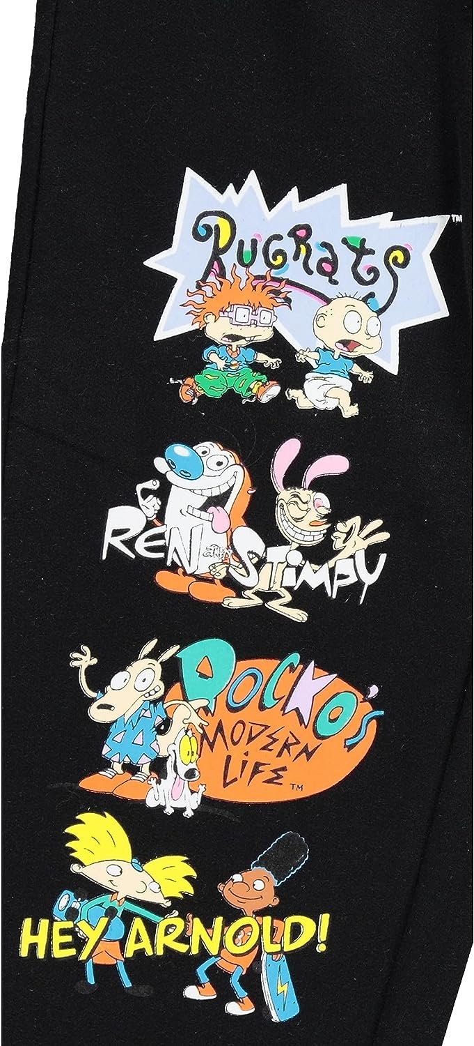 Nickelodeon Boys Jogger Sweatpants - Rugrats, Ren and Stimpy, Hey Arnold and Rocko's Modern Life - Sizes 4-20