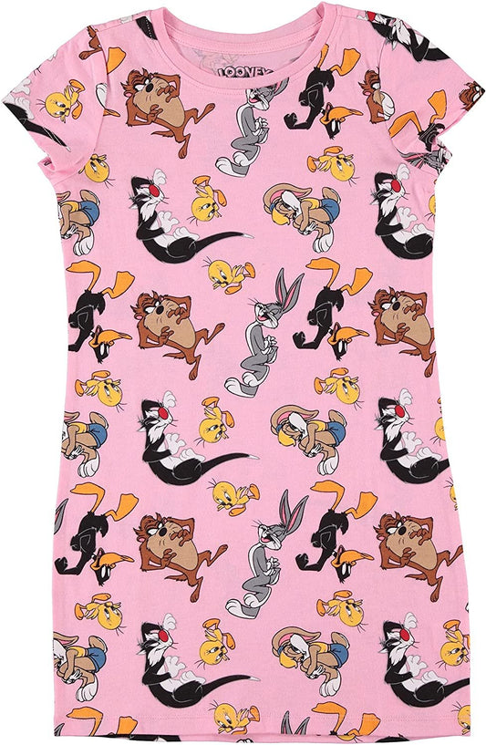 Looney Tunes Girls Dress Lola Bunny, Bugs Bunny, Tweety Bird - T-Shirt Dress