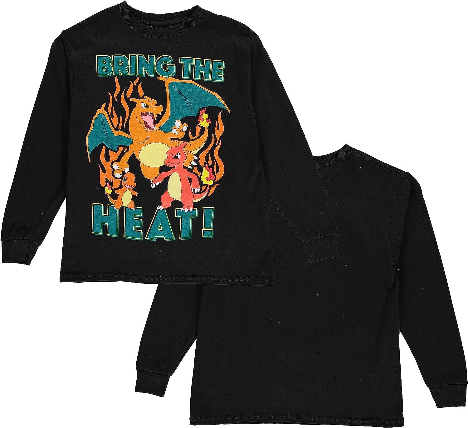 Pokemon Big Boys Charizard Long Sleeve T-Shirt Charizard Team Evolution