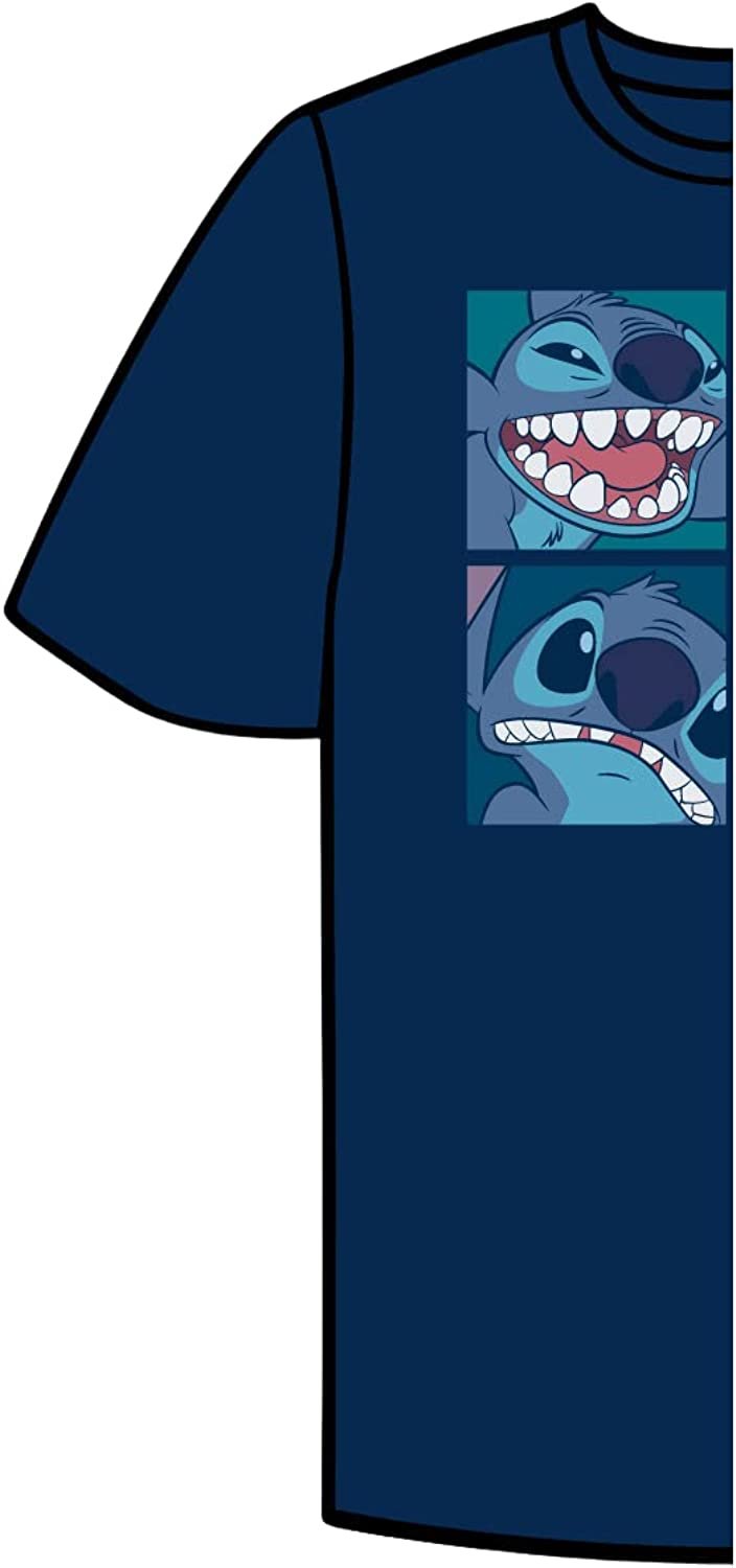 Lilo and Stitch Boys Short Sleeve T-Shirt - Aqua Blue - Sketchy Stitch 626