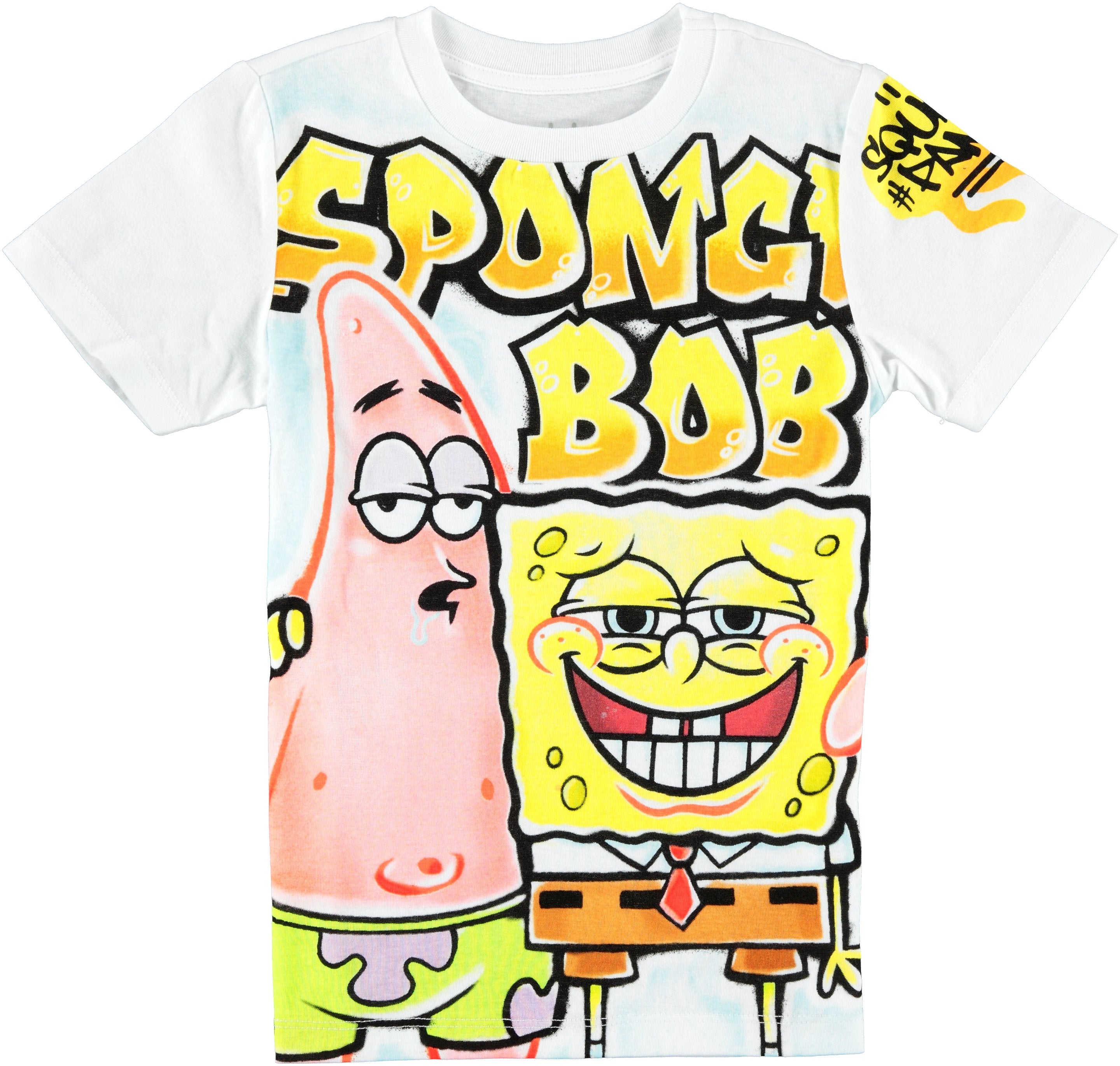 SpongeBob SquarePants Boys Short Sleeve T-Shirt - Spongebob, Patrick, Squidward, Mr Krabs - Nickelodeon - Boys Sizes 4-20