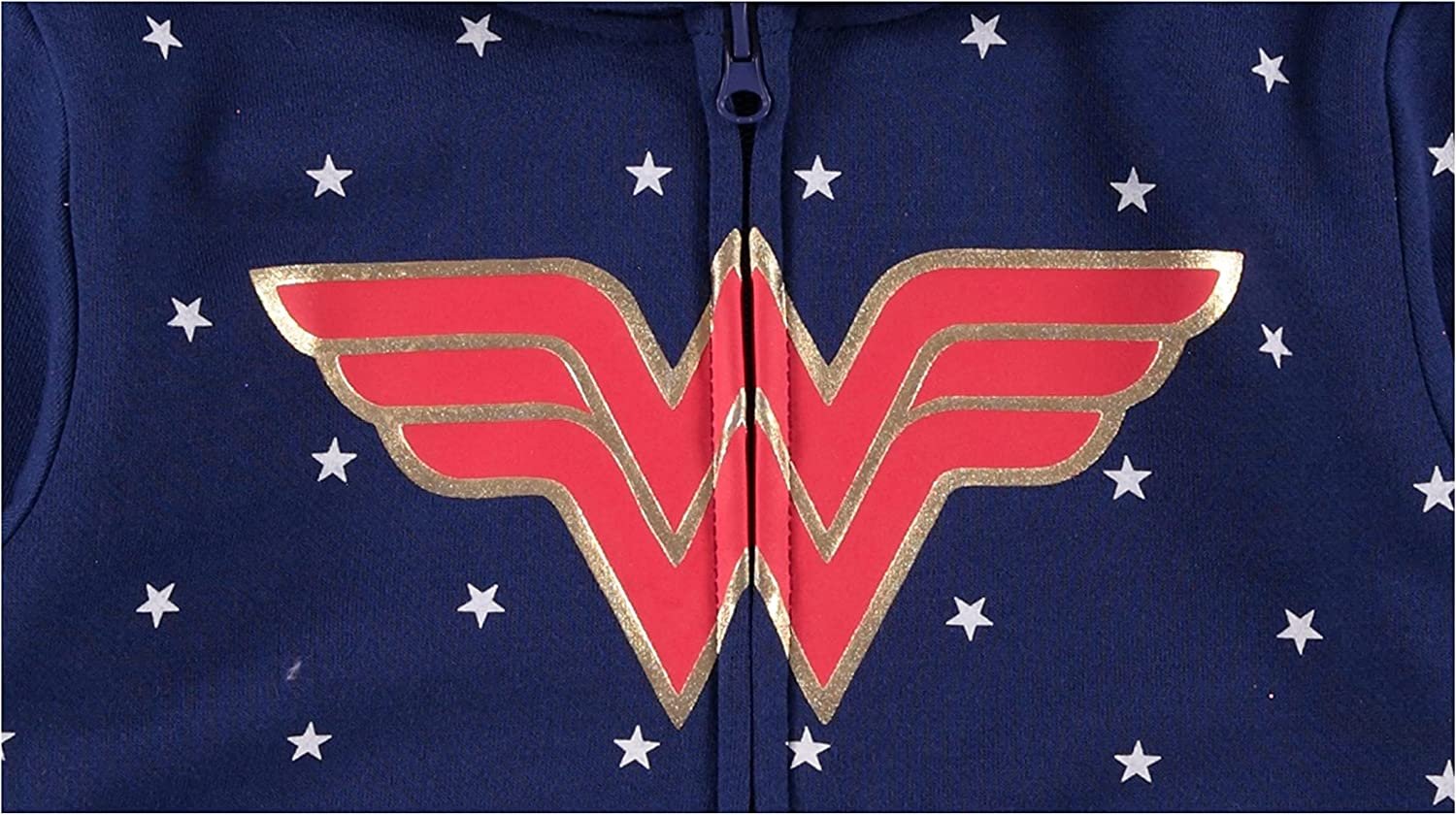 Mighty Fine Girls Wonder Woman Hoodie - Wonder Woman Cosplay Zip-Up Hoodie Sizes 4-16