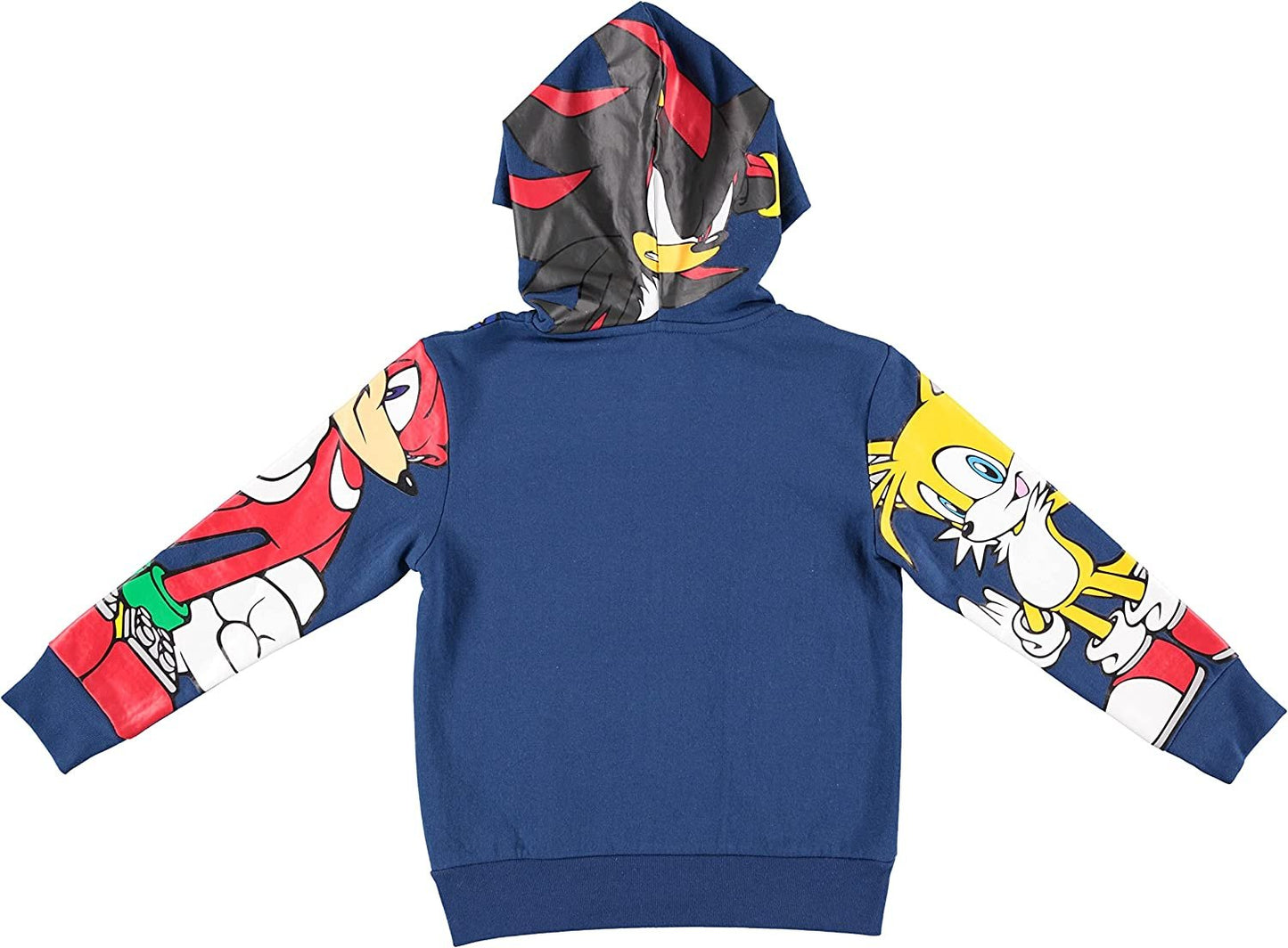 Boys Sonic The Hedgehog Costume Zip Up Fleece Hoodie-Featuring Sonic, Tails and Knuckles -Boys 4-20