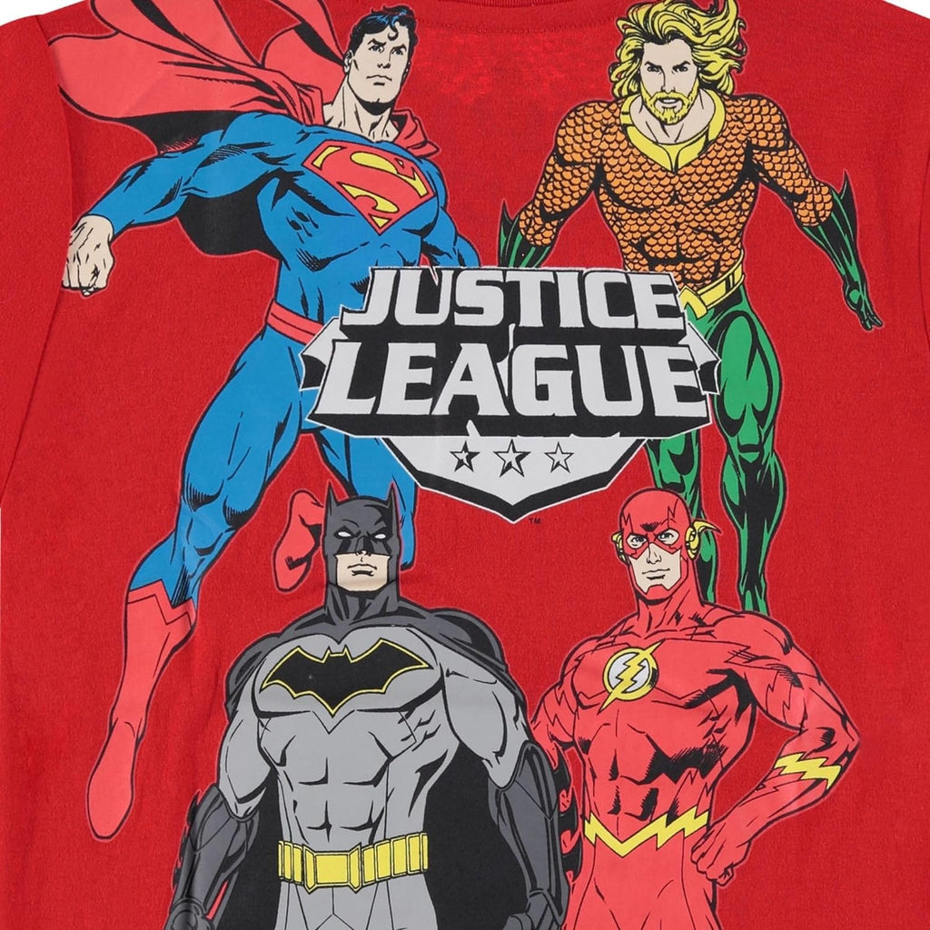 Justice League Boy's T-Shirt and Shorts Bundle Set- Little and Big Boys Superman,Batman Sizes 4-20