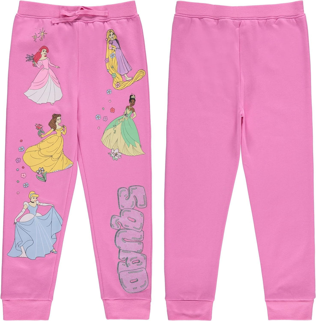 Disney Girls Lilo and Stitch Jogger Sweatpants with Minnie Mouse & Disney Princesses, Little and Big Girls Sizes 4-16