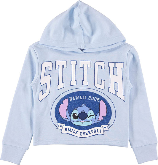 Disney Lilo & Stitch Girls Hoodie - Stitch Skimmer Pullover Hoodie- Sizes 4-16