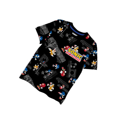 FREEZE Sonic The Hedgehog Boys Short Sleeve T-Shirt - All Over Print Design Sonic Tee