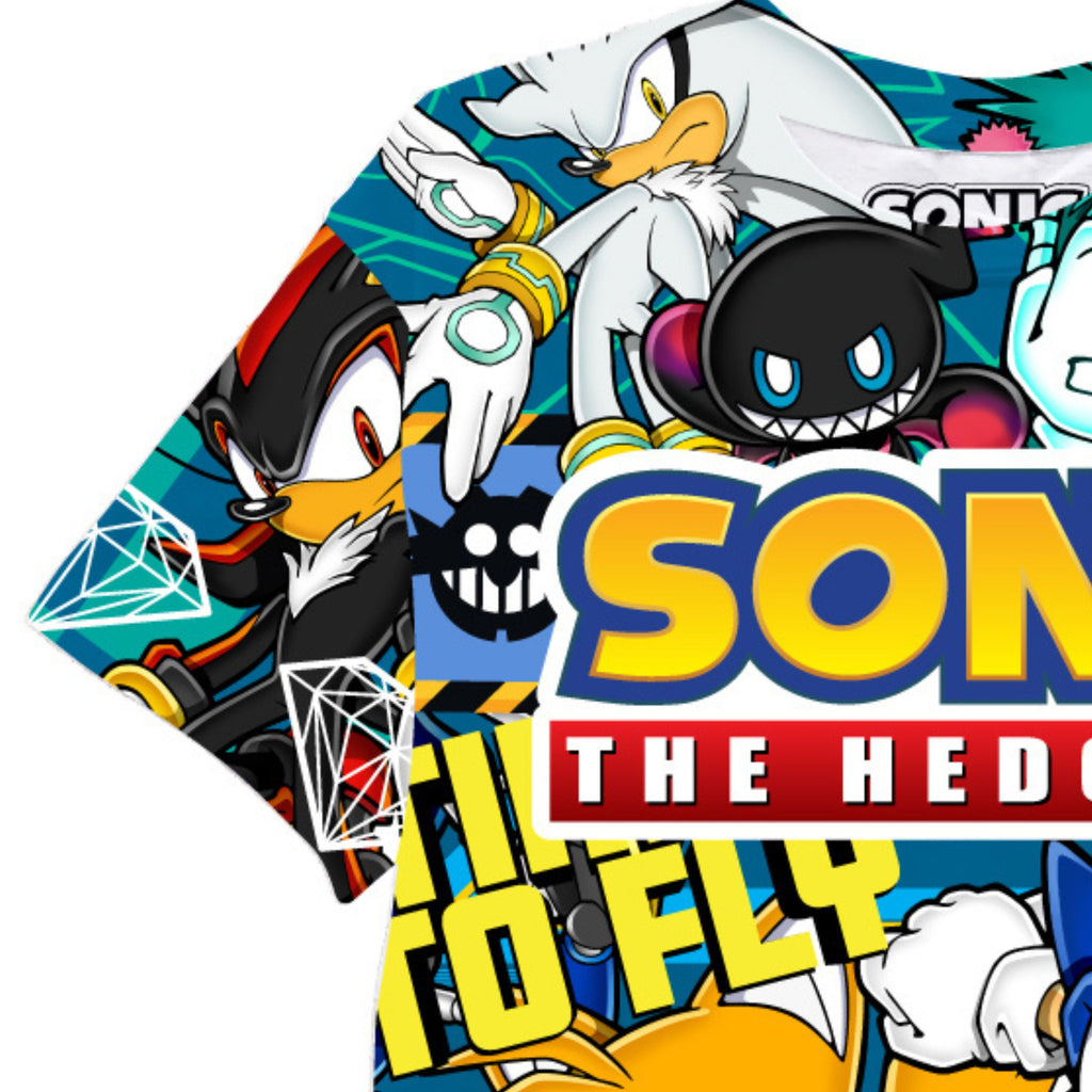 FREEZE Sonic The Hedgehog Boys Short Sleeve T-Shirt - All Over Print Design Sonic Tee