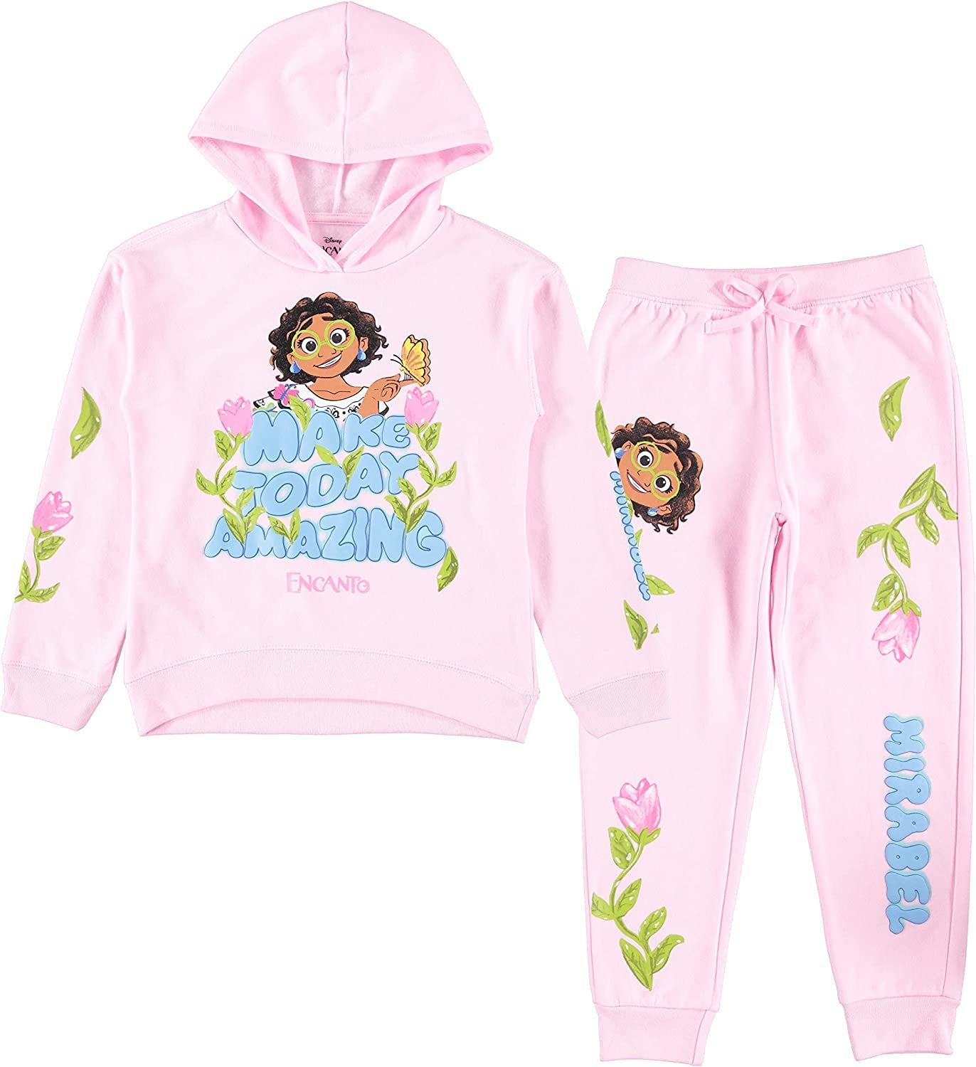 Disney Girls ENCANTO Hoodie and Jogger Clothing Set - Mirabel, Isabela and The Magic of Family 2 Piece Set Sizes 4-16