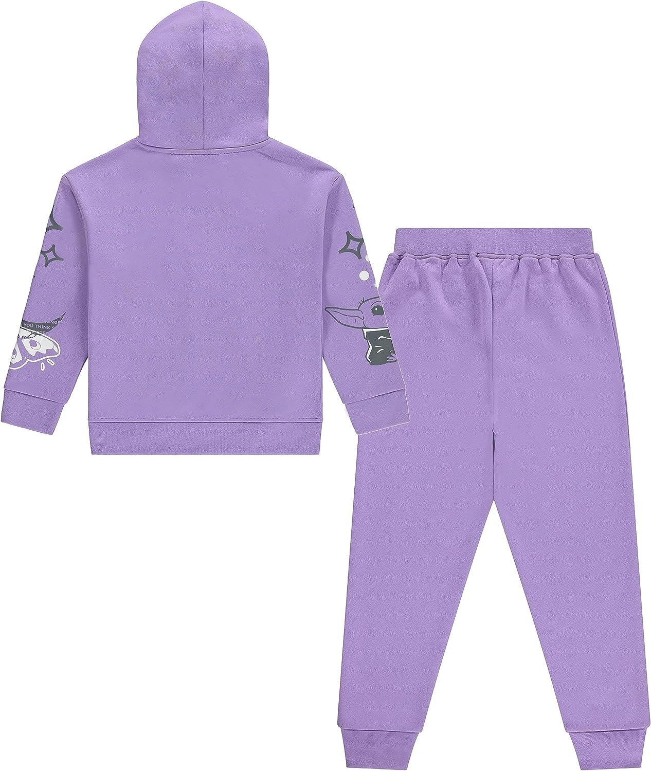 STAR WARS Girls Baby Yoda Clothing Set - Baby Yoda Sweatshirt Hoodie and Jogger - 2-Piece Outfit Set - Sizes 4-16