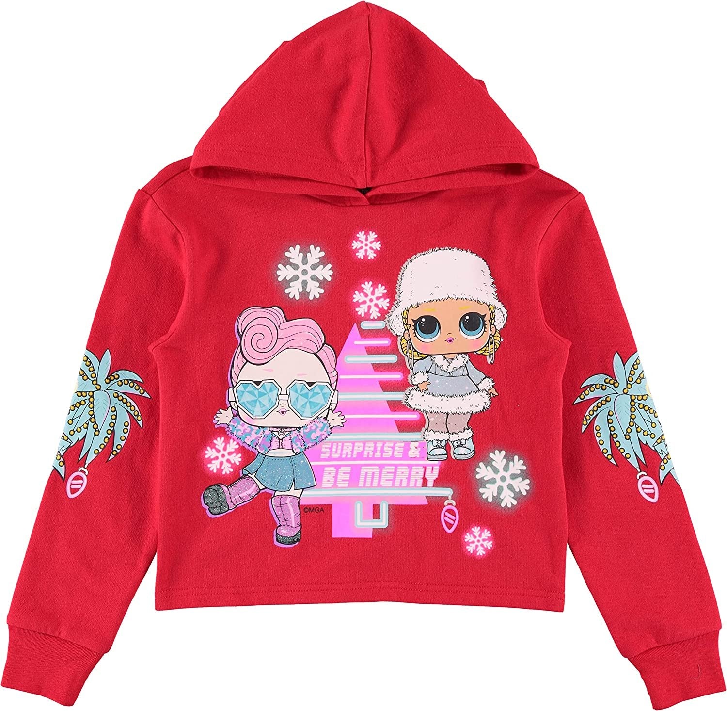 L.O.L. Surprise! Girls Christmas Holiday Hoodie- Diva & Kitty Queen Sizes 4-16