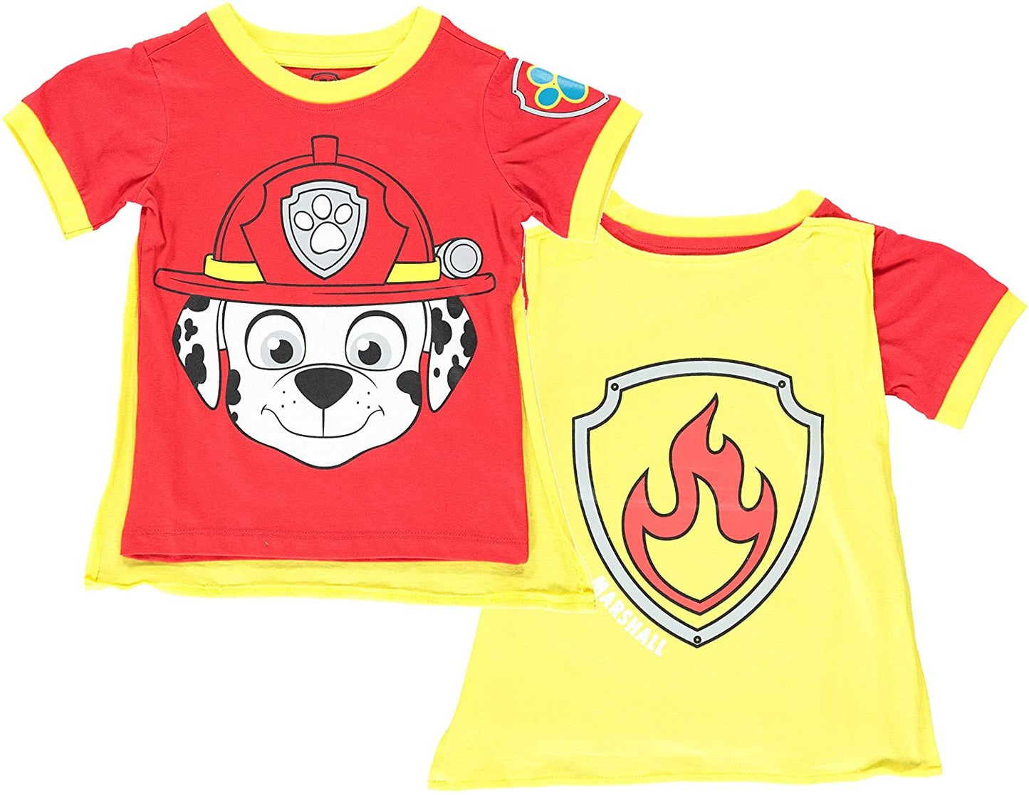 Boys Paw Patrol Cape T-Shirt - Chase, Marshall, Skye - Paw Patrol Cape Tee - Toddlers 2T-5T