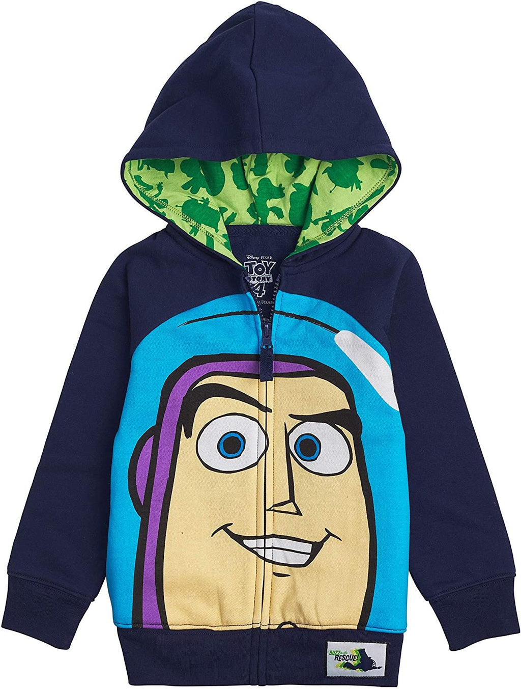 Disney Toy Story Big Face Zip Up Character Hoodies - Buzz Lightyear, Sheriff Woody - Boys, Girls, Unisex Sizing