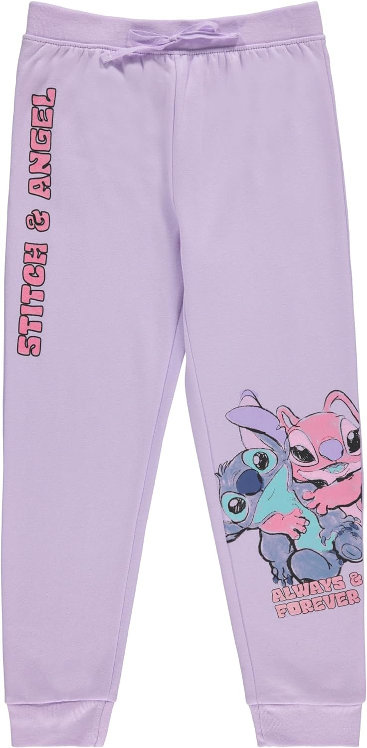 Disney Girls Lilo and Stitch Jogger Sweatpants with Minnie Mouse & Disney Princesses, Little and Big Girls Sizes 4-16