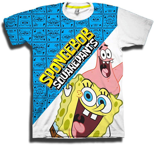 SpongeBob SquarePants Boys Short Sleeve T-Shirt - Spongebob, Patrick, Squidward, Mr Krabs - Nickelodeon - Boys Sizes 4-20