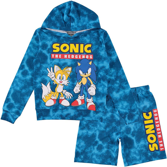 FREEZE Boys Sonic The Hedgehog Hoodie and Shorts 2-Piece Set - Sonic Shorts and Hoodie Clothing Set