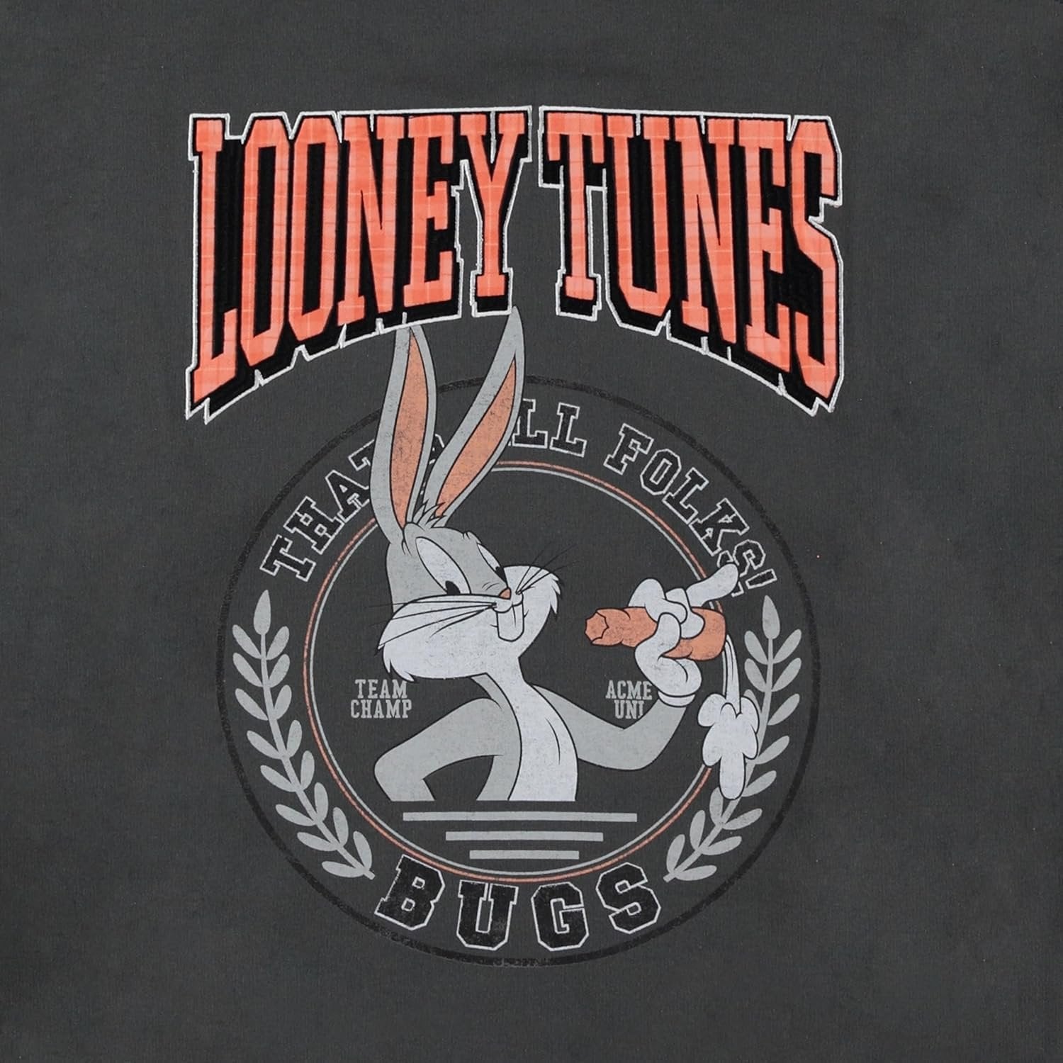 Premium Men's Looney Tunes Bugs Bunny Hoodie: Luxurious Plaid Patches and Intricate Embroidery