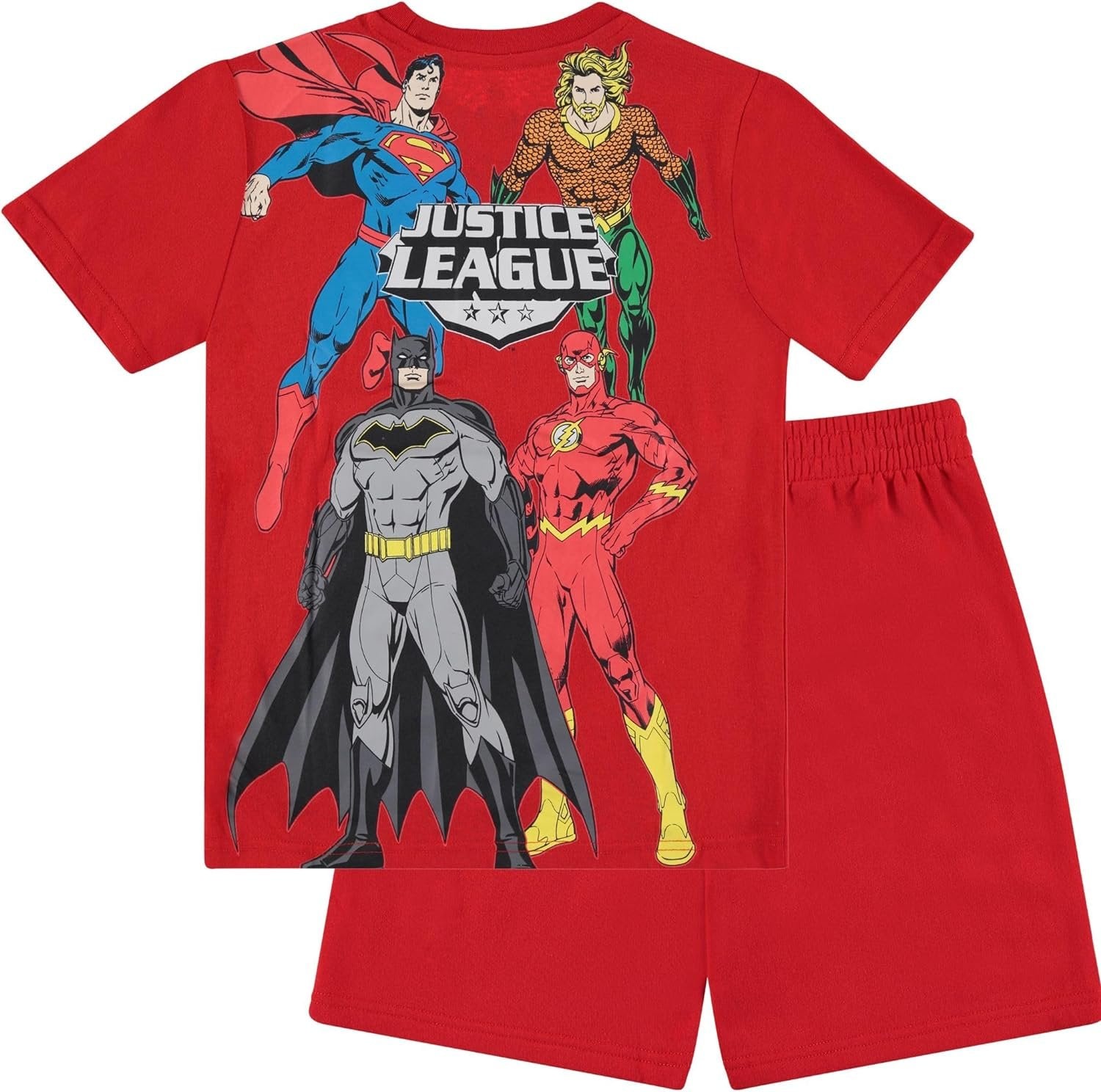 Justice League Boy's T-Shirt and Shorts Bundle Set- Little and Big Boys Superman,Batman Sizes 4-20