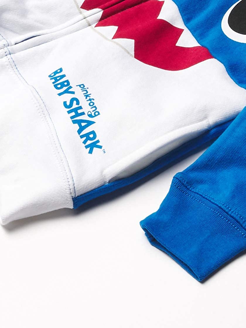 Pinkfong Boys Baby Zip Up Big Face Hoodie-Daddy Shark Blue Toddler Sizes 2t-5t