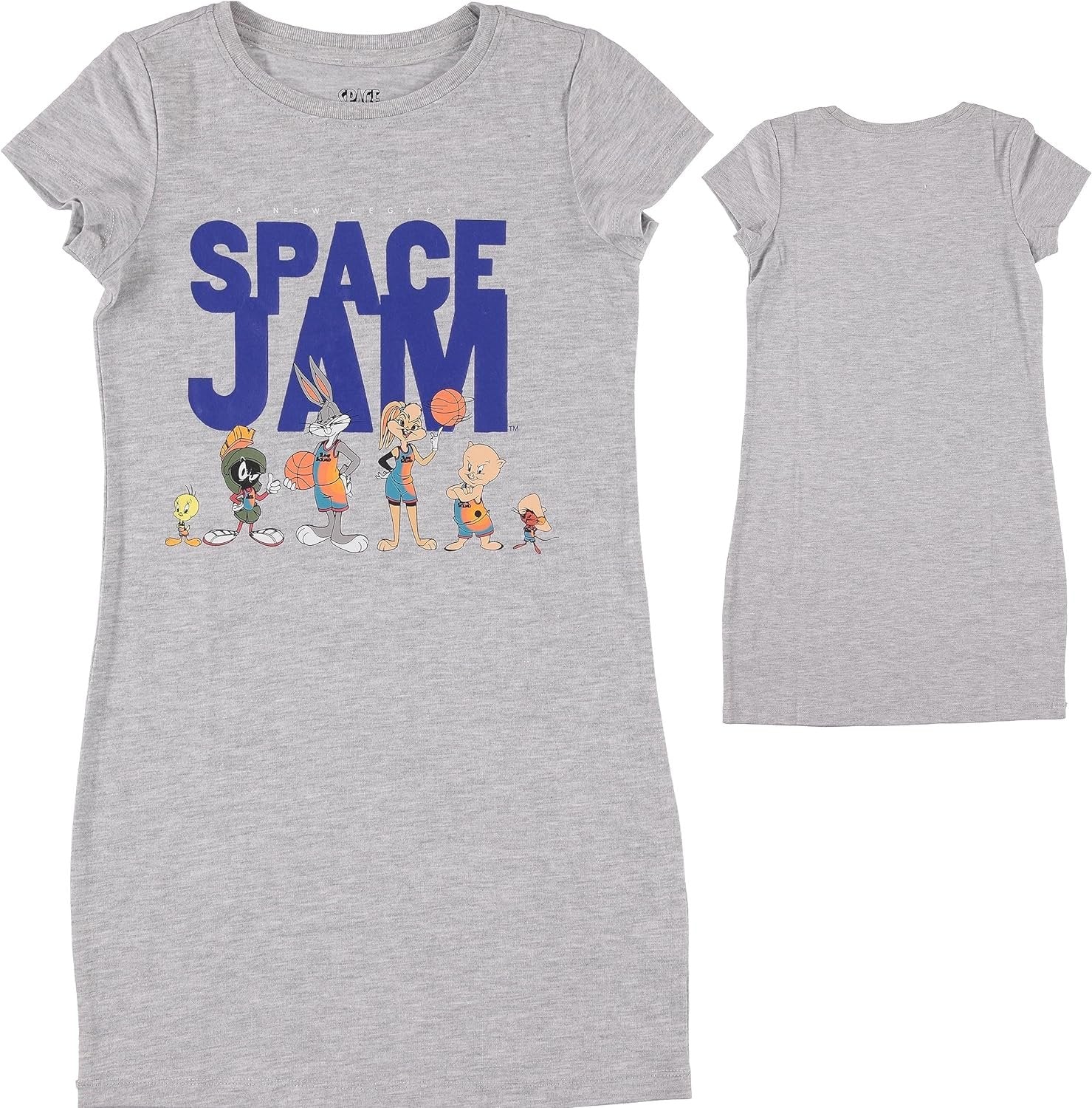 Girls' Space Jam A New Legacy T-Shirt Dress - Lola Bunny, Bugs Bunny, Tweety Character Print