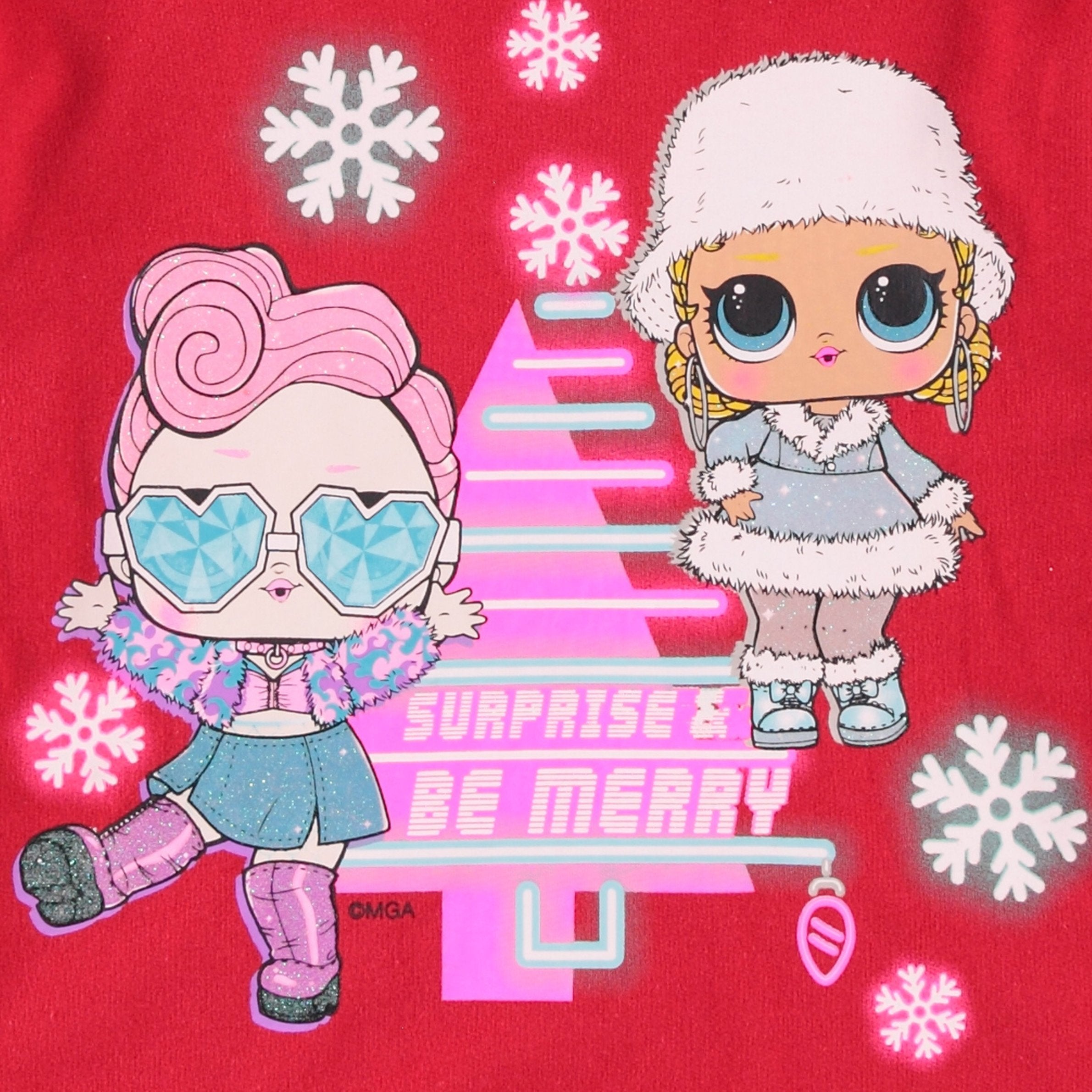 L.O.L. Surprise! Girls Christmas Holiday Hoodie- Diva & Kitty Queen Sizes 4-16