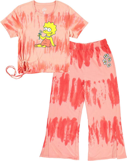 Mighty Fine Junior Girls Lisa Simpson T-Shirt and Capri Pants - Ultra Soft, Stylish Set