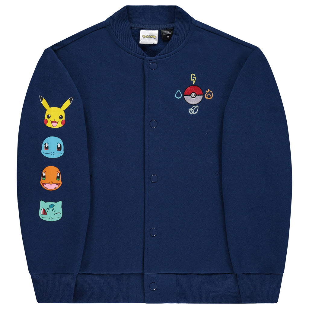 POKÉMON Boys Pokemon Fleece Bomber Jacket- Little and Big Boys Sizes XS-XL (4-16)