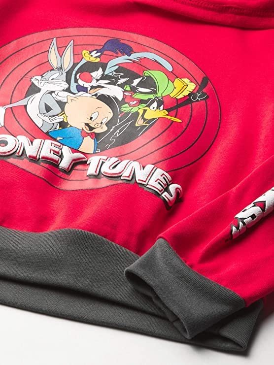 LOONEY TUNES Boys Graphic Hoodie, T-shirt, & Jogger Sweatpant, 3-piece Athleisure Outfit Bundle Set - Boys 4-20
