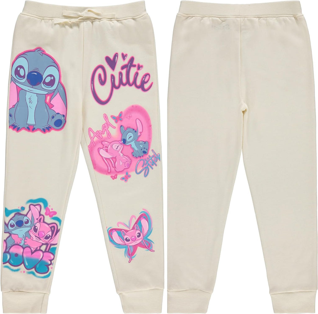 Disney Girls Lilo and Stitch Jogger Sweatpants with Minnie Mouse & Disney Princesses, Little and Big Girls Sizes 4-16