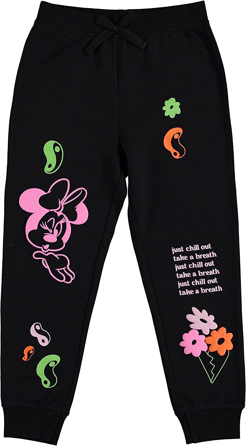 Plus Size Women's Minnie Mouse Fleece Jogger Pants Elastic Cuff