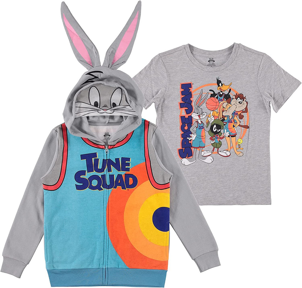 FREEZE Boys' Space Jam Hoodie and T-Shirt Clothing Set - Bugs Bunny Tune Squad Hoodie Sizes 4-18