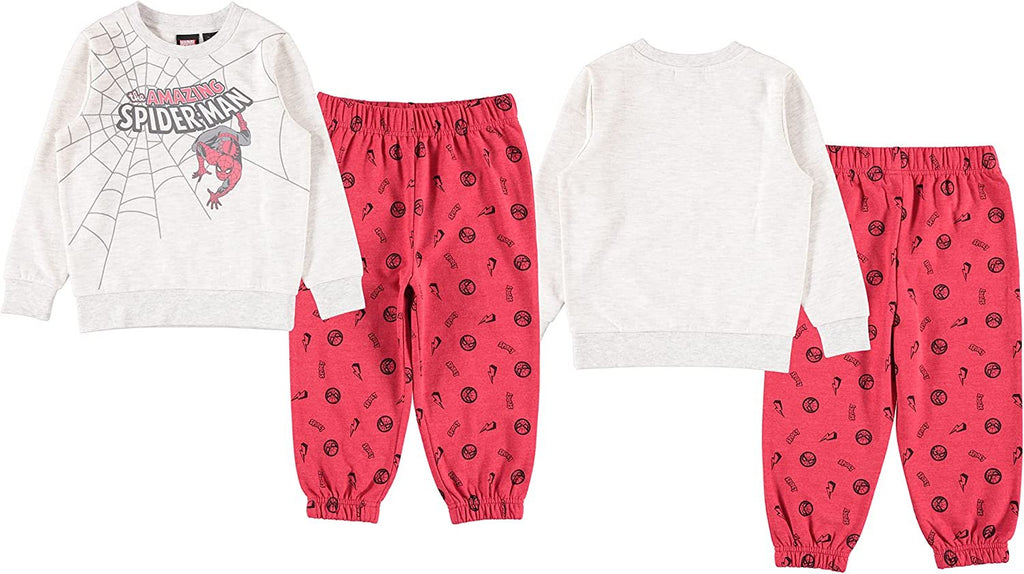Marvel Spiderman Boys’ 2 Pack Fleece Sweatshirt Jogger Pants Set For Toddler Boys- Sizes 2T-5T