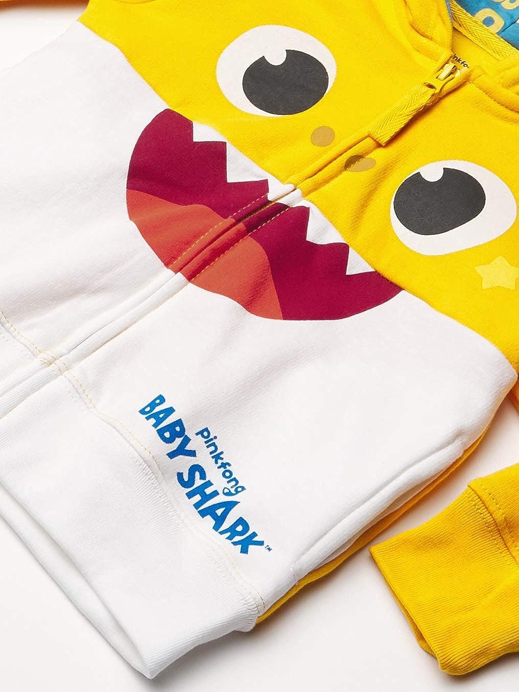 Pinkfong Boys Zip Up Big Face Hoodie-Baby Shark Yellow Toddler Size 2t-5t