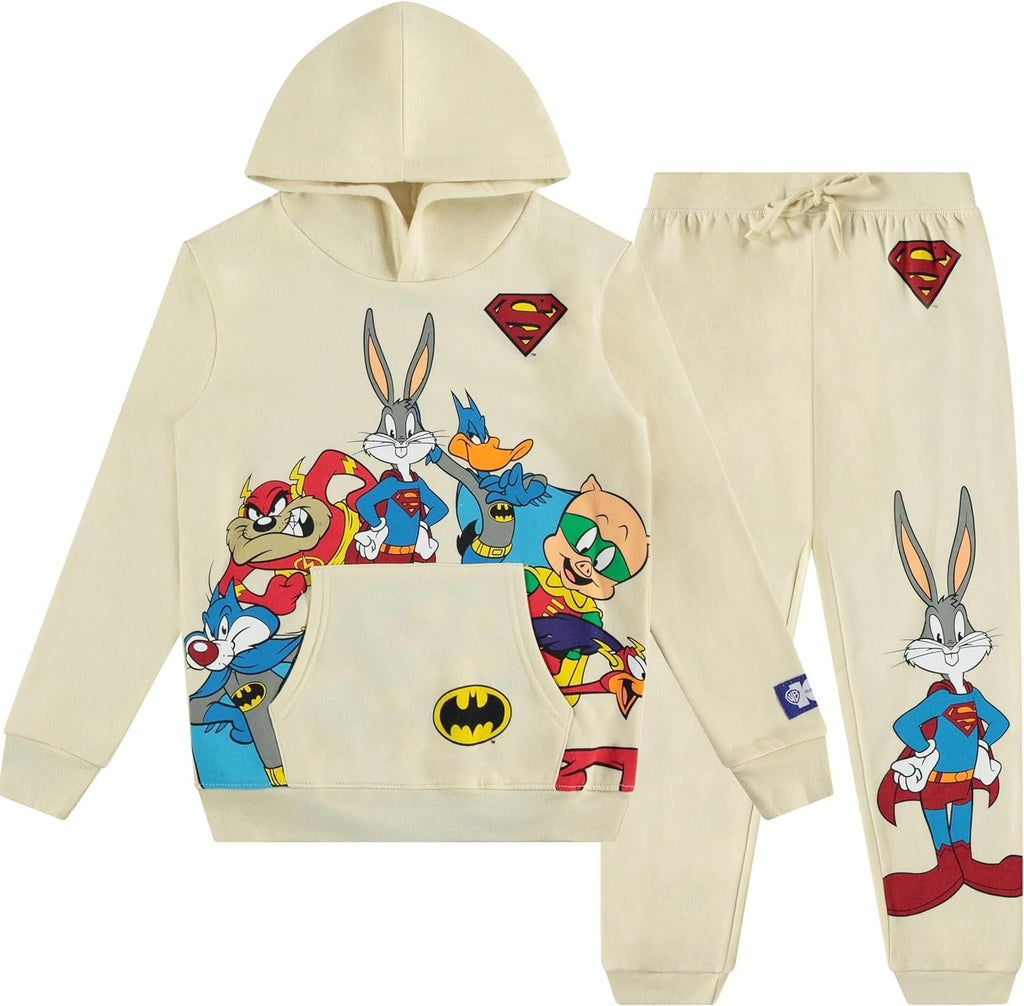 DC Comics Boys Pullover Hoodie and Jogger Sweatpants Set, Superman & Batman Sets for Little and Big Boys Sizes 4-20
