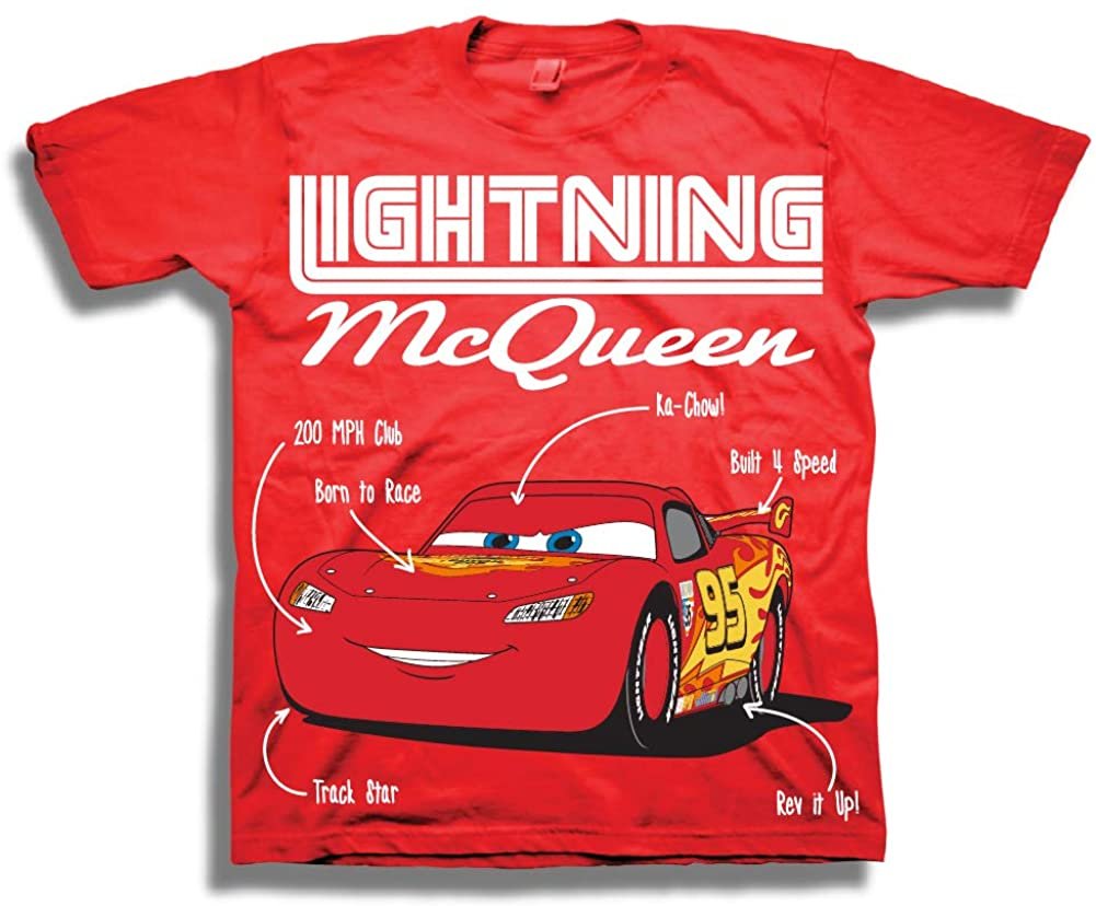Disney Boys Cars Lightning McQueen Shirt - 3 Pack Lightning McQueen Tees