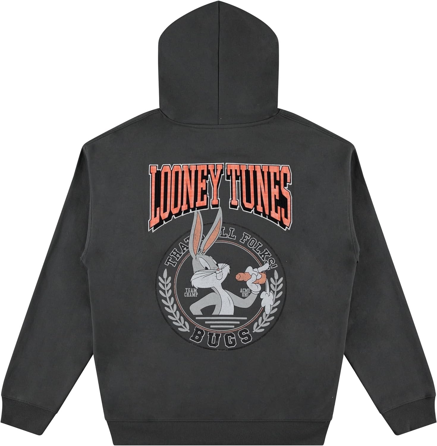 Premium Men's Looney Tunes Bugs Bunny Hoodie: Luxurious Plaid Patches and Intricate Embroidery