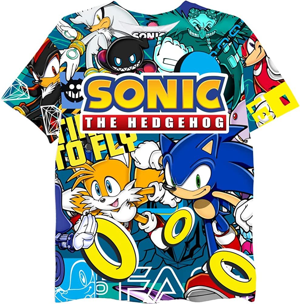 FREEZE Sonic The Hedgehog Boys Short Sleeve T-Shirt - All Over Print Design Sonic Tee