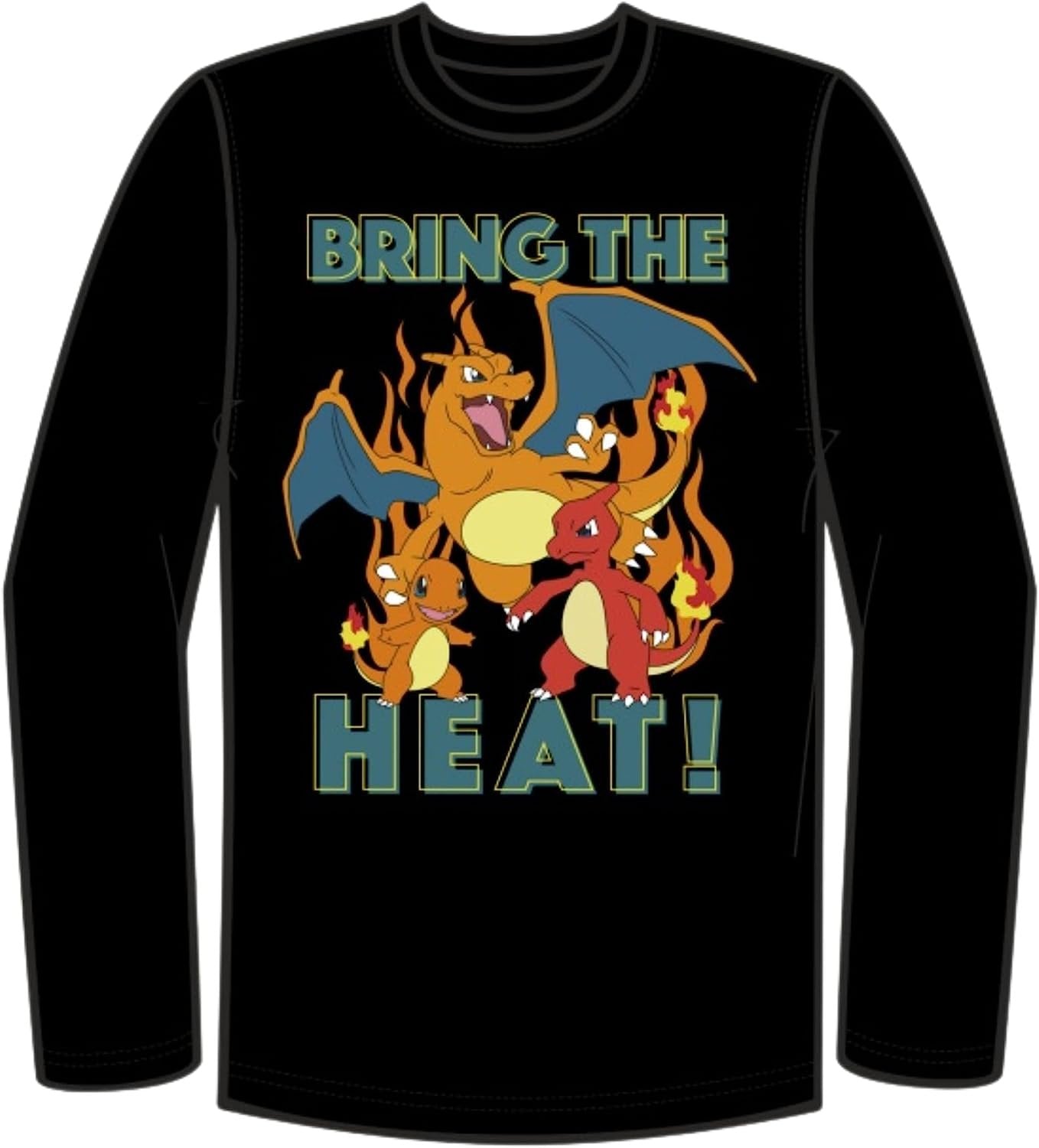 Pokemon Big Boys Charizard Long Sleeve T-Shirt Charizard Team Evolution