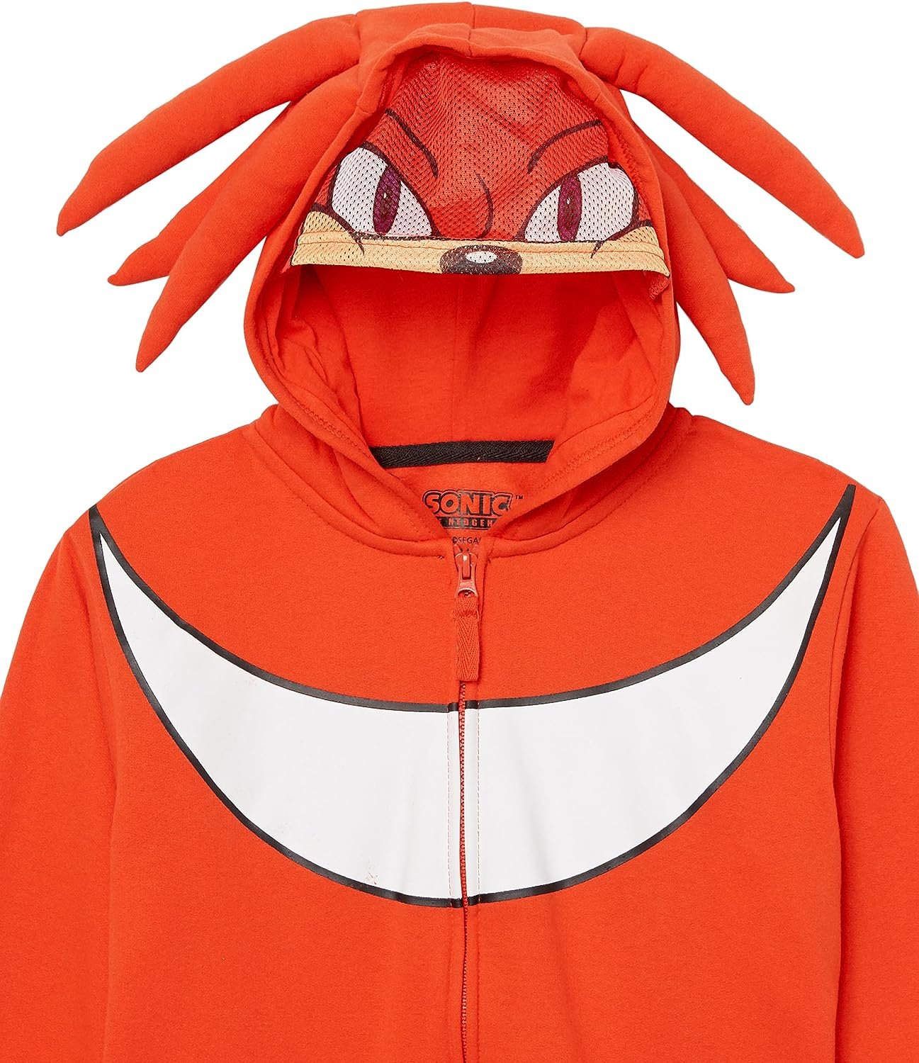 SEGA Little Sonic The Hedgehog Knuckles Costume Zip Up Fleece Hoodie-Boys 4-20