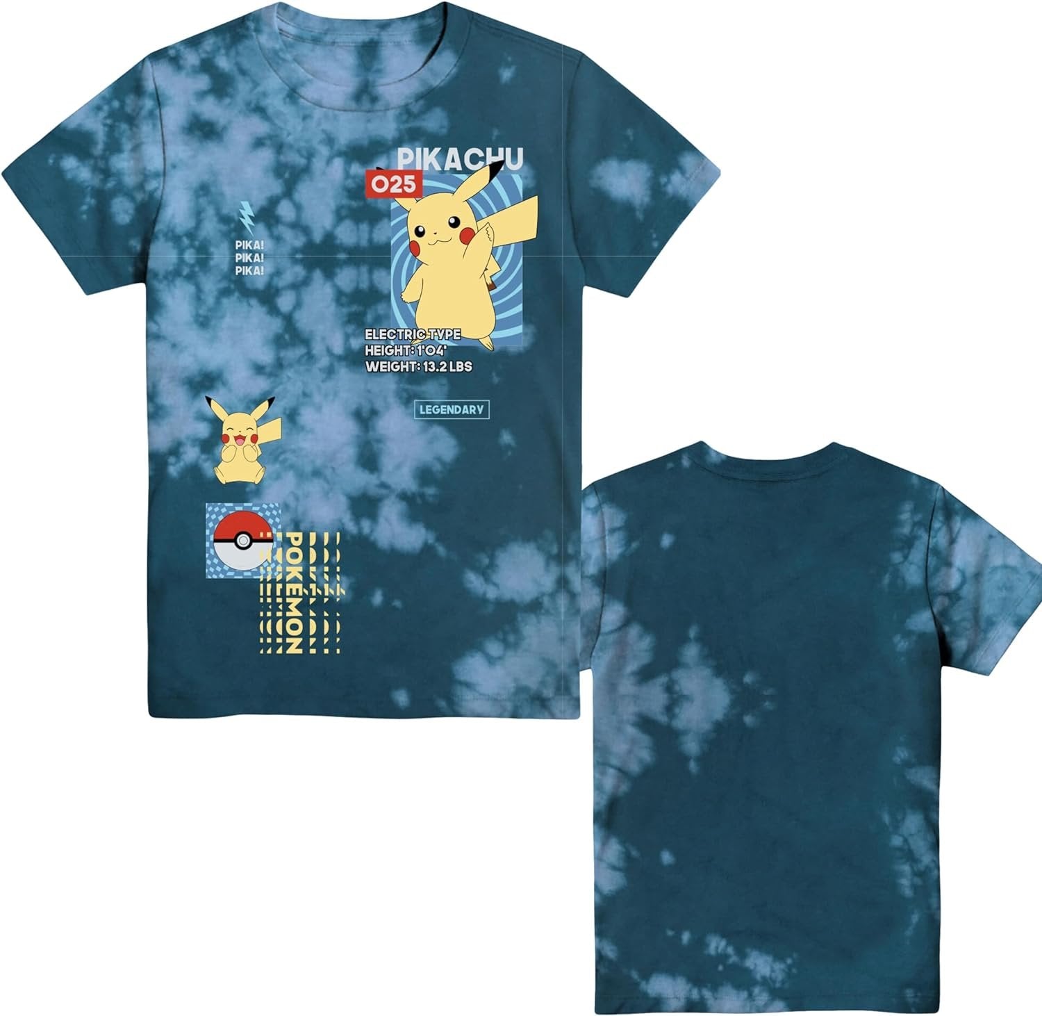 Pokemon Boys Charizard Pikachu Short Sleeve T-Shirt - Pokemon for Little and Big Boys Sizes XS-XXL