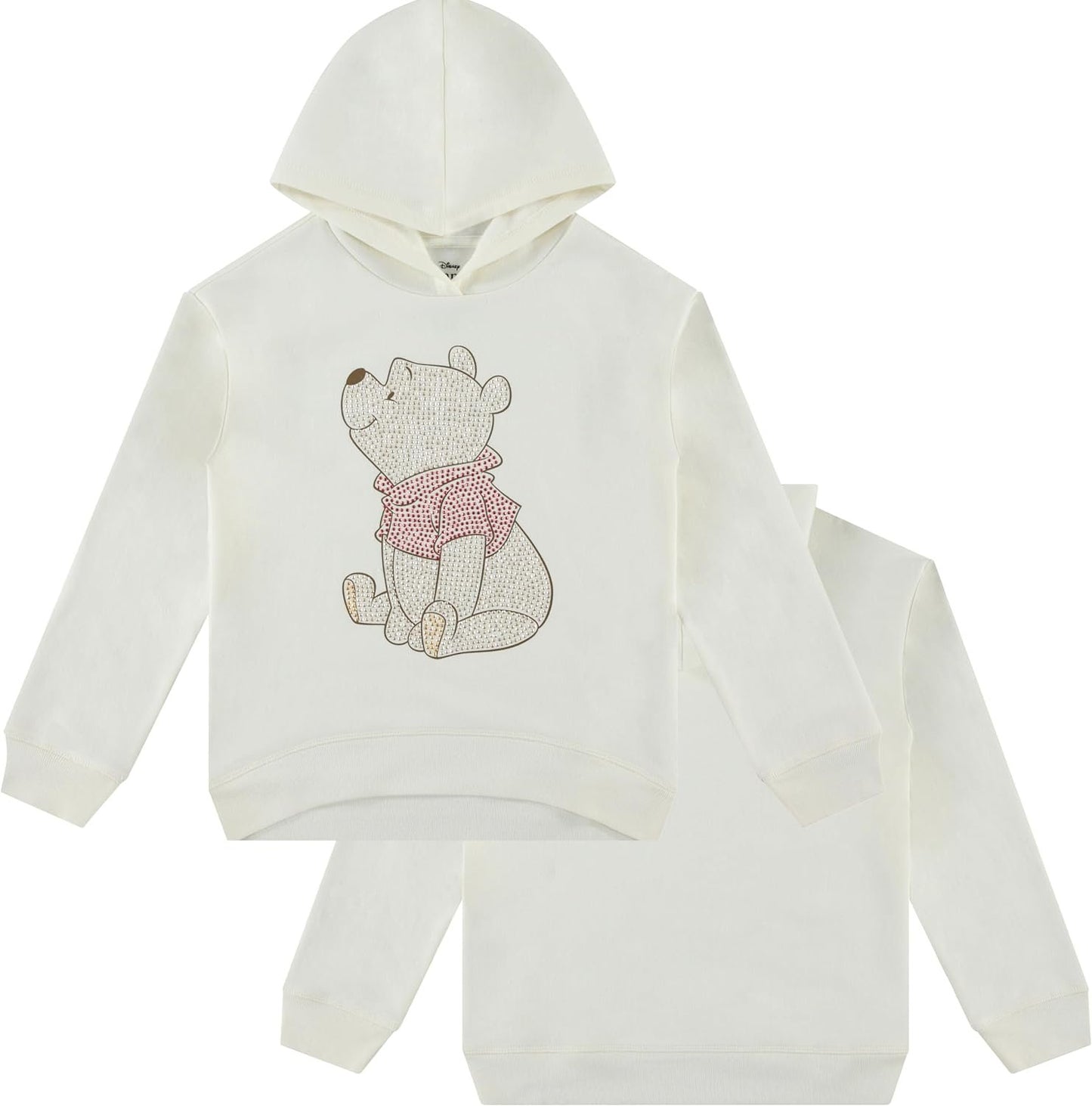 DISNEY Winnie the Pooh Girls Pullover Hoodie with Rhinestone Print - Little and Big Girls Sizes 4-16