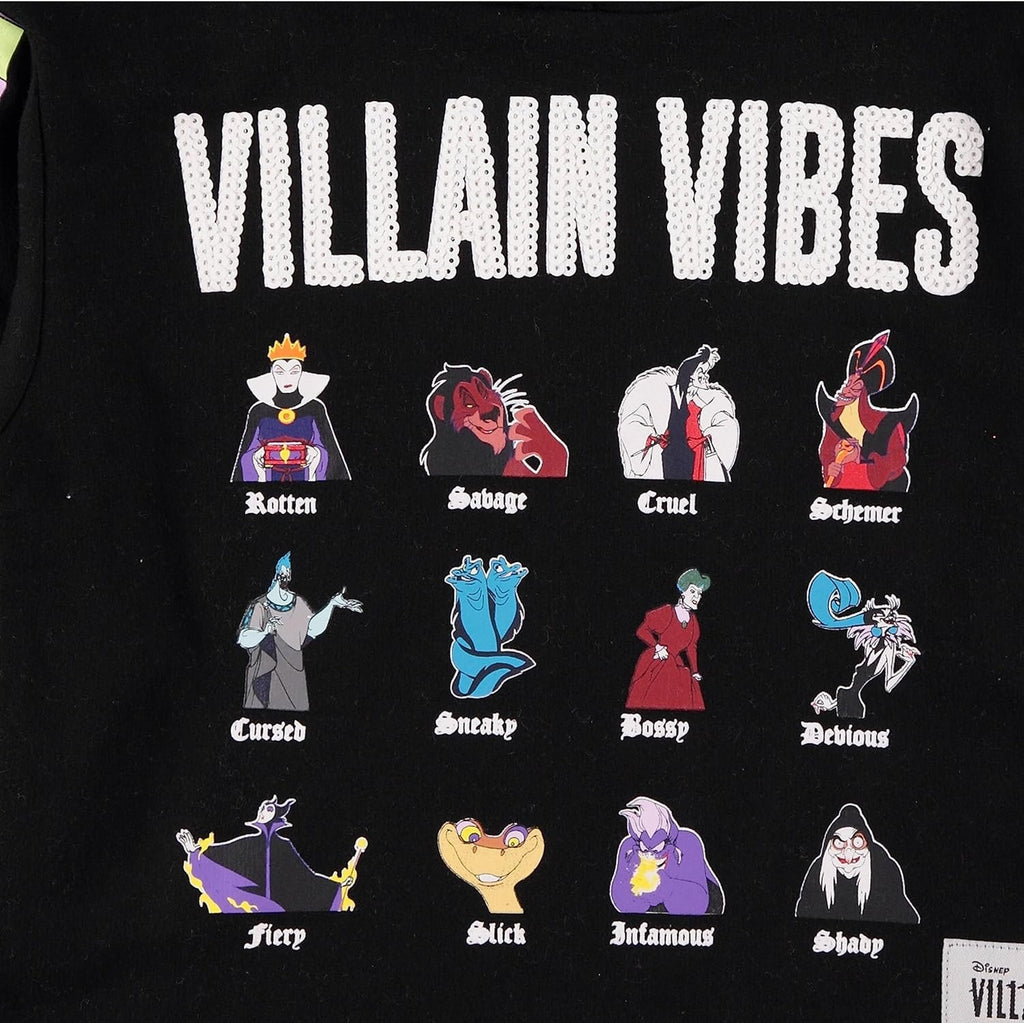 Disney Girls Villains Hoodie - Embrace the Dark Magic in Style! Sizes 4-16 Cropped Hoodie