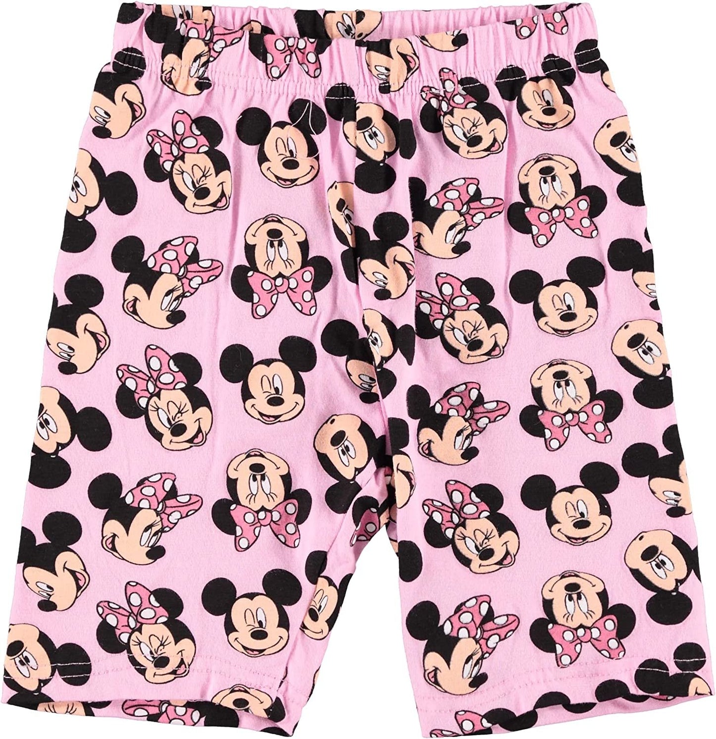 Disney Girls Mickey & Minnie Mouse Girls T-shirt & Bike Short 2-piece Bundle Set