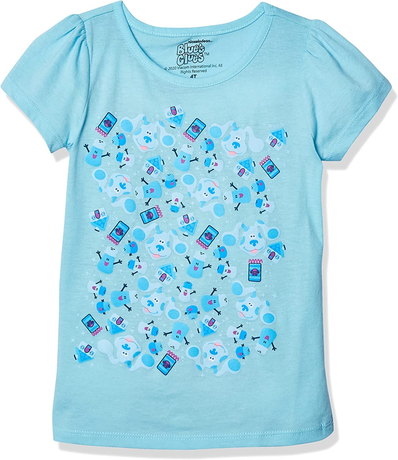 Nickelodeon Blue's Clues & You Toddler Girl Short Sleeve T-Shirt-Blue, Josh, Magenta