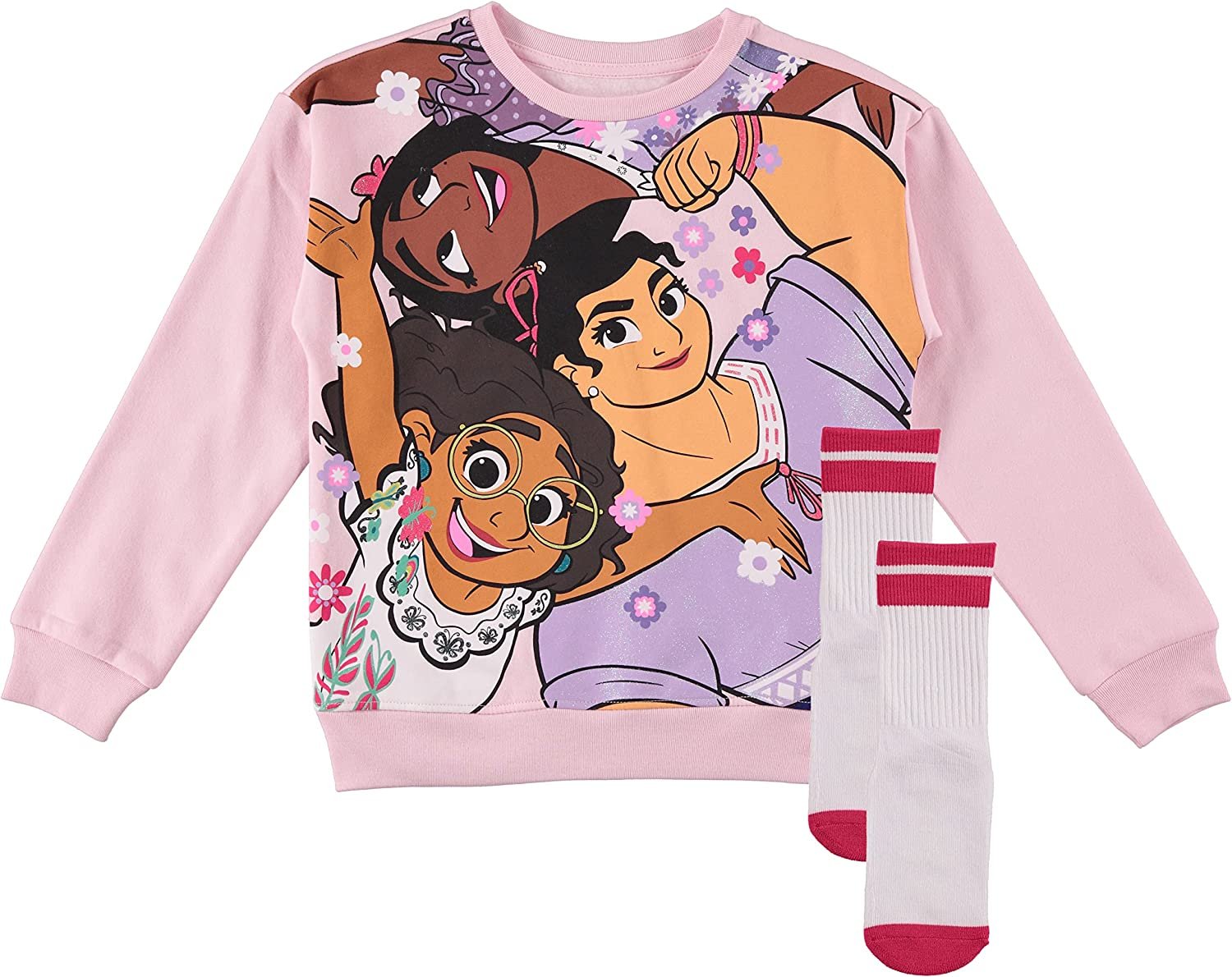 Disney Girls Encanto Sweatshirt - Mirabel, Isabela and Luisa - Sizes 2T-16